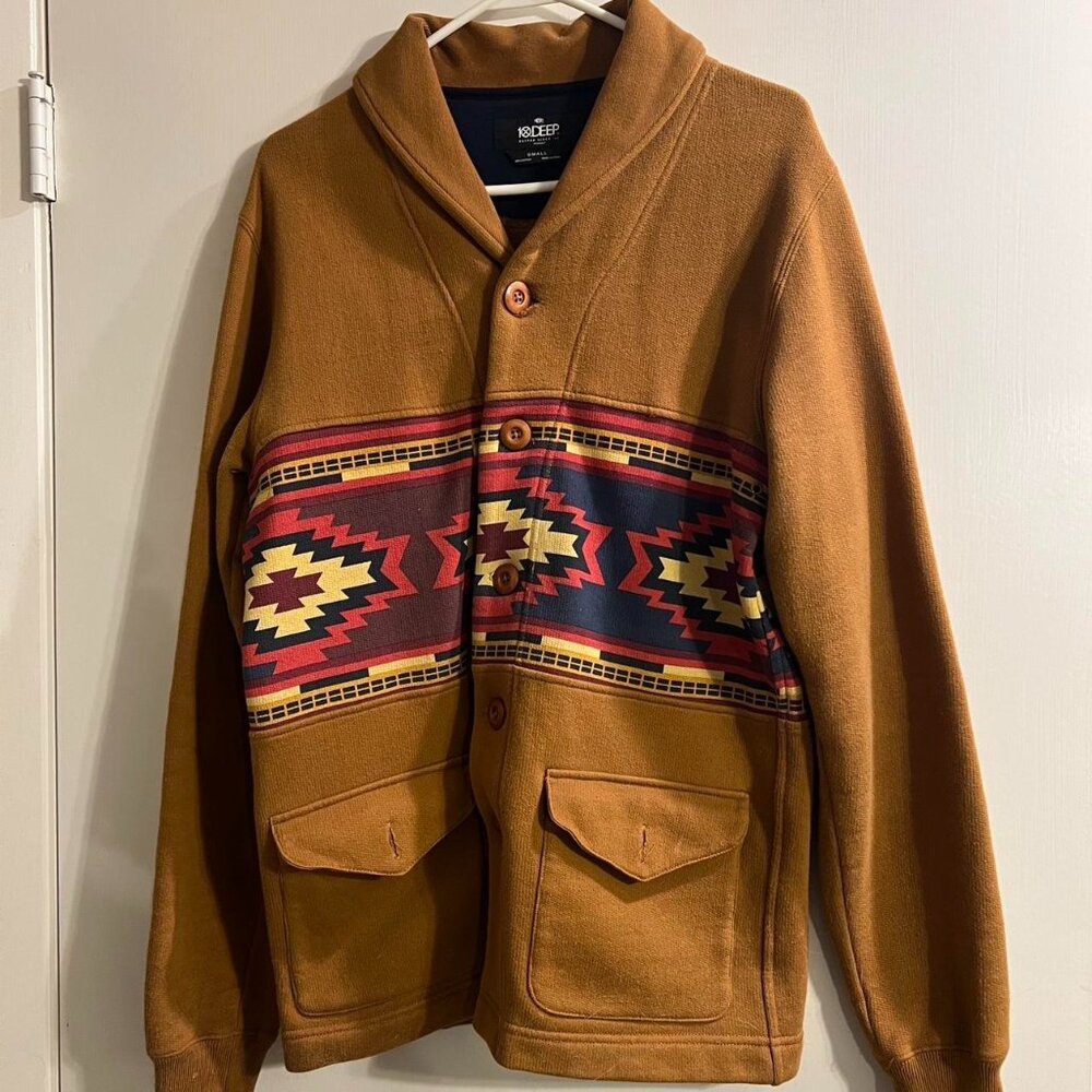 10.DEEP aztec print cardigan jacket